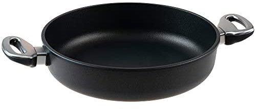 Harecker Bräterpfanne 28 cm Ø aus Aluguss mit Seitengriffen | PFOA-freie Antihaftbeschichtung | für Induktion, Ceran, Gas & Elektro | Made in Germany | backofenfest bis 240 °C