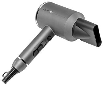 Concept Titan Care VV5750 Haartrockner mit Ionisator 3 Temperaturstufen und 2 Luftströmungsgeschwindigkeiten 1600 W, Matt Grau
