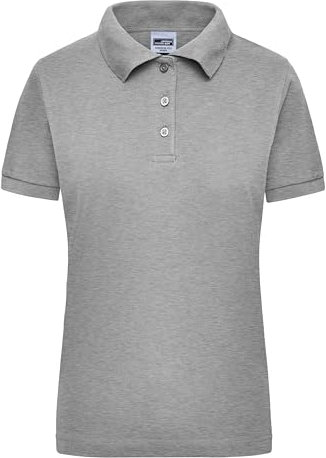 James & Nicholson Damen Work Polo - Leicht tailliertes Poloshirt aus robustem Piqué | Farbe: grey-heather | Grösse: L