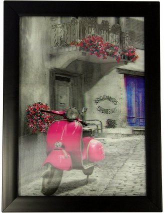 Iconic 3D 25x35cm - Pink Vespa