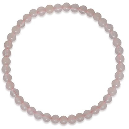 Vifaleno Quarzo rosa braccialetto, quarzo naturale, 4mm