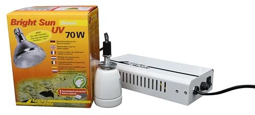 Lucky Reptile Bright Sun UV Desert Komplettset - 70 W Metalldampflampe inklusive Fassung & Vorschaltgerät - Reptilien Wärmelampe mit hitzebeständiger Keramikfassung - Terrarium Zubehör, 1 Stück (1er Pack)