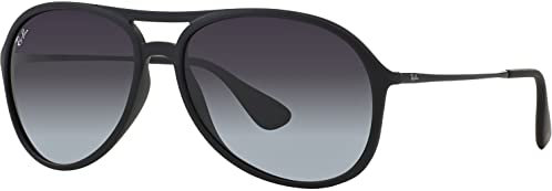 Ray-Ban Unisex Alex Sonnenbrille, Schwarz (Gestell: Schwarz, Gläser: Grau Verlauf 622/8G), Large (Herstellergröße: 59)
