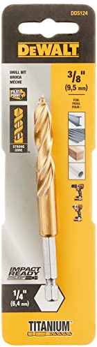 DEWALT DD5124 Impact Ready Titanium Nitride Coated Drill Bit, 3/8