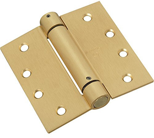 National Hardware Spring Door Hinge, 4 in, Steel, Brass