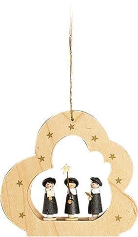 Rudolphs Schatzkiste Christbaumschmuck Wolke Natur mit Kurrendefiguren Höhe= 9cm NEU Weihnachten Baumschmuck Holzschmuck Holz Seiffen Erzgebirge Strauchbehang Dekoration