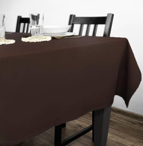 Rollmayer Tischdecke Tischtuch Tischwäsche Gastronomie Kollektion Vivid Uni einfarbig pflegeleicht waschbar 21 Farben zur Auswahl, Produkt für den täglichen Gebrauch(Braun 28, 120x160cm)