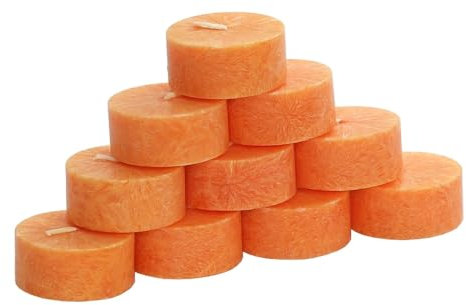 Lot de 10 bougies chauffe-plat Bütic GmbH Orange