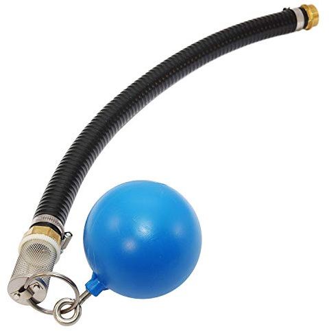 Ansaug-Set für HAUSWASSERWERK REGENWASSERPUMPE JETPUMPE SCHWIMMENDE ENTNAHME SET mit Schwimmerkugel, Ansaugkorb aus Edelstahl Messing-Schlauchtüllen - SET 5 mit 0,5m Schlauch, ohne Rückschlagventil