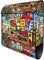 banjado® Design Briefkasten mit Funky Town 38,5x46,5x13cm & 2 Schlüssel - Briefkasten Stahl schwarz mit Zeitungsfach pulverbeschichtet - Postkasten A4 Einwurf inkl. Montagematerial