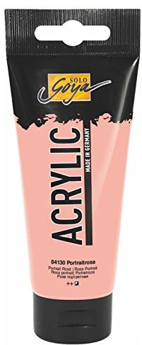 KREUL 84130 - Solo Goya Acrylic, 100 ml Tube in pastellrosa, cremige vielseitig einsetzbare Acrylfarbe in Studienqualität, auf Wasserbasis, schnell und matt trocknend, gut deckend, wasserfest