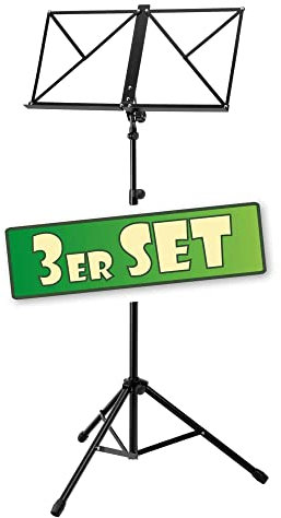 Classic Cantabile Notenständer - Aufstellhöhe 58-122 cm - Notenauflage 46,5 x 23 cm - Schwarz