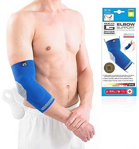 Neo-G Elbow Support Brace with Silicone Patella Cushion for Joint Pain Relief Tendonitis Sprains Tennis Elbow Golfers Elbow - Elbow Compression Sleeve - Airflow Plus - L