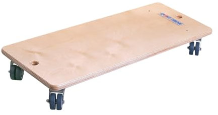 Sport-Thieme Rollbrett Jumbo | Rollbrett für 2 Kinder | Holz | Extrem stabil | Für Kinder ab 6 Jahren | Belastbar bis 120 kg | Indoor | 80x37x12,5 cm