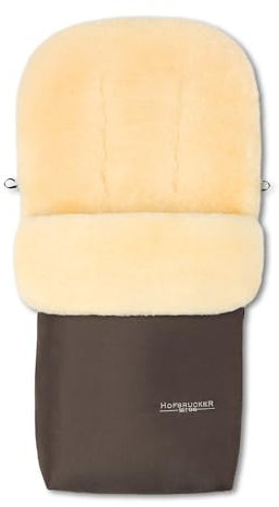 Hofbrucker Lammfell-Fußsack Putzi Kinderwagen, Buggy/Winterfußsack wind- & wasserabweisend/Warmer Fußsack Oberteil abnehmbar/echtes Lammfell/Made in Germany