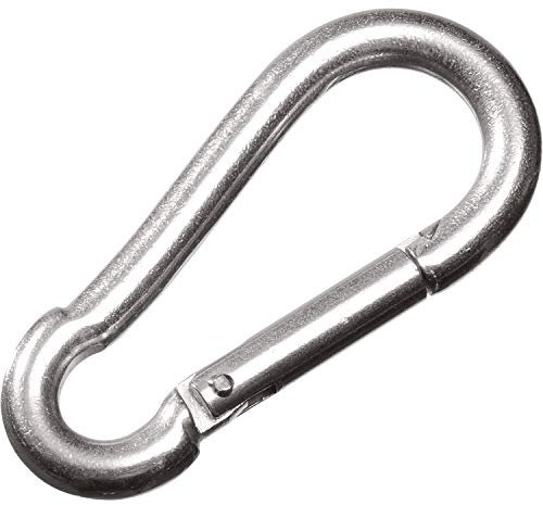 MS-Warenvertrieb 10 Karabinerhaken 6 x 60 mm aus verzinktem Stahl
