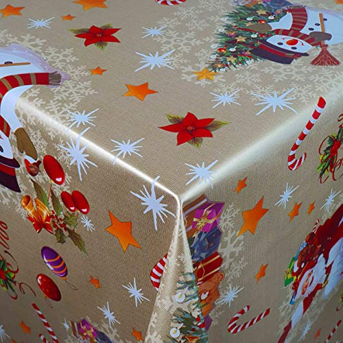 Wachstuch Wachstischdecke Tischdecke Gartentischdecke Weihnachten Zuckerstange Gold Breite & Länge wählbar 120 x 180 cm Eckig abwaschbar
