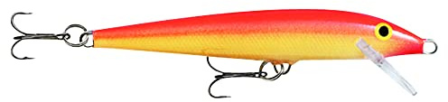 Rapala Original Floater – Balsa Minnow Lure – 2, Gold Fluorescent Red