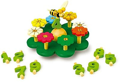 small foot Kerzenhalter Geburtstagswiese aus Holz, ein Schmuckstück für jeden Geburtstagstisch, für 1-9 Jahre, 7611