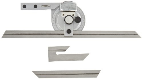 Fowler 52 – 440 – 612 goniometro, in acciaio INOX, con lente d' ingrandimento, finitura in cromo satinato, lame da 15,2 cm a 30,5 cm, quadrante lettura 5 minuti