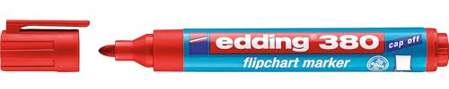 edding 380 Flipchart-Marker - rot - 1 Stift - Rundspitze 1,5-3 mm - Stift zum Schreiben, Zeichnen und Markieren auf Flipcharts - Tinte schlägt nicht durch Papier - trocknet nicht aus - farbintensiv