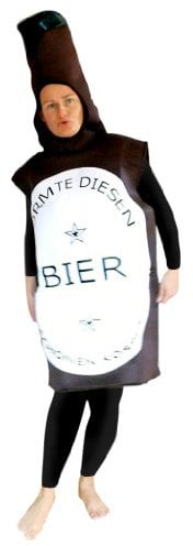 Ikumaal Bier-Flasche Kostüm, To48 M-L, für Erwachsen-e Männer Frau-en, Bierflasche-n Kostüm-e Fasching Karneval Fasnacht Faschingskostüm-e Karnevalskostüm-e