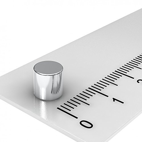 5 x Neodym Scheiben Magnet, 6 x 6 mm, vernickelt, Grade N48, Pinnwand, Magnetwand, Kühlschrank, zum Basteln