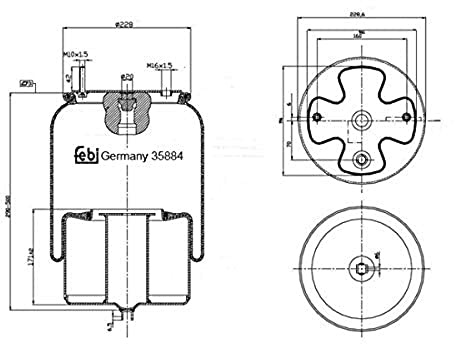 febi bilstein 35884 Luftfederbalg mit Stahlkolben, 1 Stück