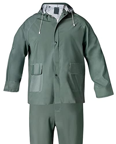 WOLFPACK LINEA PROFESIONAL - Traje de Agua Impermeable Verde Pvc Talla 7-L