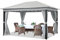 Pavillon de Jardin 3x4 m ALU Premium env. 220 g/m² bâche imperméable pavillon 4 côtés Tente de Jardin Gris Clair env. 9x9cm Profil