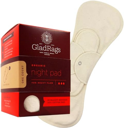 GladRags Nachteinlage, aus biologisch angebauter Baumwolle, Natur