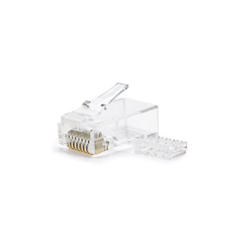 NanoCable 10.21.0201 - Conector para cable de red Ethernet RJ45, 8 hilos Cat.6 UTP, bolsa de 10 unidades, Transparente, Estándar, para Módem