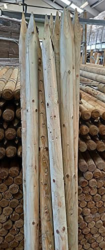 F&G Supplies Round Fence Posts | 1.8m (6ft) x 50mm | 20 Pack | Pressure Treated Wooden Stakes