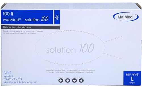Unbekannt HANDSCHUHE Einmal Nitril L blau 100 St