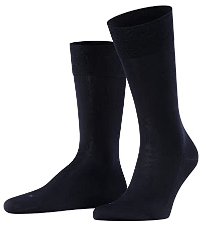 FALKE Herren Socken Sensitive Malaga, Fil d´Écosse Baumwolle, 1 Paar, Blau (Dark Navy 6370), 39-42