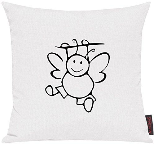 Shirtinstyle Sofakissen, Kissenbezug, Kissenhülle, Engel, Größe 40 x 40cm, Farbe Weiss