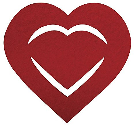 Rayher 53568295 Filz Manschette für Servietten Herz, 10,5x10x0,2cm, SB-Btl 6Stück, royalrot