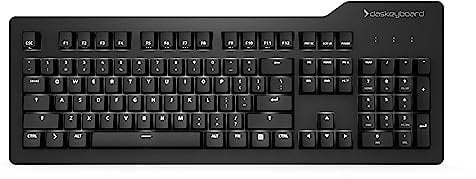 Das Keyboard Prime 13 Mechanische Tastatur QWERTY US Layout - 104 Tasten, Weiße LED-Beleuchtung, Full-NKRO, Cherry MX Brown Soft Clicky, USB 2.0 Passthrough, Aluminium-Abdeckung (DKP13-PRMXT00-US)
