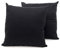 BIANCHERIAWEB Coppia Cuscini Arredo Imbottiti Tessuto Ottoman in Tinta Unita Colore Nero 22 50x50 Nero 22