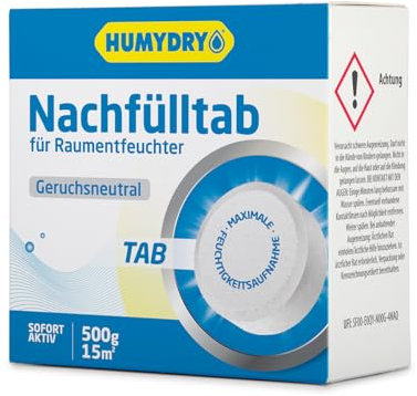 HUMYDRY Absorbeur d'humidité Recharge TAB 500g Neutre