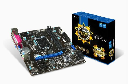 MSI H81M-P33 V2 - INTEL LGA1150 H81 2 * DDR3 4 * USB3, 0 8 * USB2, 0 GBE LAN VGA DVI Micro-ATX scheda madre