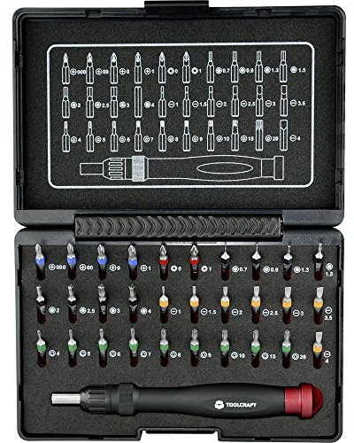 TOOLCRAFT 809204 Bit-Set 31teilig Schlitz, Kreuzschlitz Phillips, Kreuzschlitz Pozidriv, Innen-Sechskant, T-Profil
