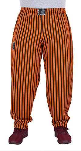 ESRA Herren Bodybuilding Hose Sporthose Fitnesshose Trainingshose Bodybuilderhose Jogginghose gestreift Herren Sport Hose mit Streifen SP01