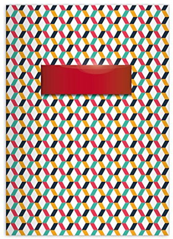 1 Grafisches Designer Notizheft DIN A4 Schulheft, Schreibhefte mit Rauten Lineatur 20 (blanko Heft)