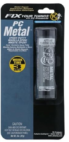 PC-Products 025550 PC-Metal Real Metal Non-Conductive Mouldable Putty Epoxy, 2 Ounce, Dark Grey