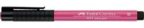 Faber-Castell 167429 – Stylo pinceau Stylet encre de Chine PITT, Largeur de trait B, Couleur 129, garance rose