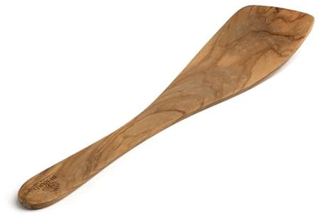 Berard 66475 7466475 Curved Spatula Large Satin Finish Olive Wood 30Cm, Light Brown