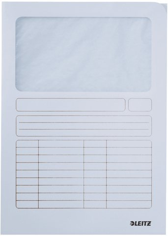 LEITZ® Sichtmappe, Karton (RC), 160 g/m², A4, weiß (100 Stück), Sie erhalten 1 Packung á 100 Stück