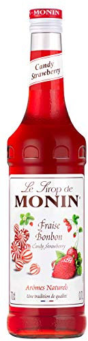 MONIN Sirop de Fraise Bonbon pour Cocktail, Limonade et Eau Plate - Arômes Naturels - 70cl