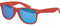 Balinco Sonnenbrille UV400 CAT 3 CE Rubber - mit Federscharnier für Damen & Herren (dunkel rot - blau verspiegelt)